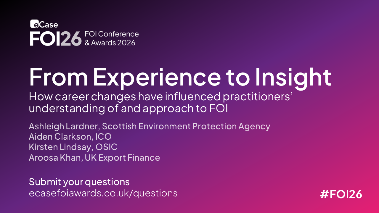 Image of the header slide for the Experience to Insight session from FOI26